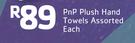 PnP Plush Hand Towels Assorted-Each