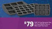 PnP 9 Cup Brownie Pan,24 Cup Muffin Pan Or Mini Loaf Pan-Each