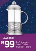 Pnp Stainless Steel Coffee Plunger-1Ltr