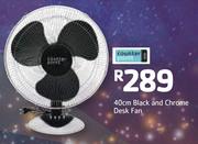 Counter Point 40cm Black And Chrome Desk Fan