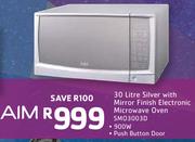AIM 30ltr 900W Silver With Mirror Finish Electronic Microwave Oven SMO3003D
