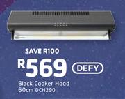 Defy 60cm Black Cooker Hood DCH290