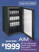 AIM 85ltr Beverage Cooler With Glass Door AGF85(Excluding Contents)
