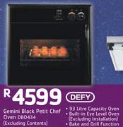 Defy Gemini Black Petit Chef Oven DBO434(Excluding Contents)