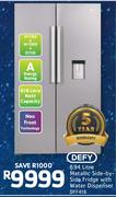 Defy 694ltr Metallic Side-By-Side Fridge With Water Dispenser DFF418