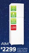 AIM 220ltr White Fridge With Top Freezer AFH220
