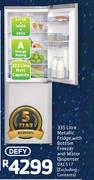 Defy 335ltr Metallic Fridge With Bottom Freezer And Water Dispenser DAC517(Excluding Contents)