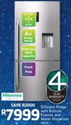 Hisense 610ltr Fridge With Bottom Freezer And Water Dispenser Inox