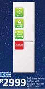 KIC 263ltr White Fridge With Bottom Freezer KB525/1WH