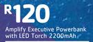 Amplify 2200mAh Executive Powerbank With LED Torch