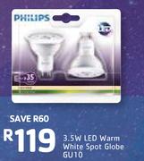 Philips 3.5W LED Warm Spot Globe GU10