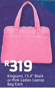 Kingsons 15.4" Black Or Pink Ladies Laptop Bag-Each 