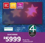 Hisense 50"(127cm) Full HD LED TV LEDN50D36P
