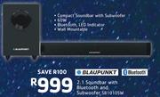 Blaupunkt 2.1 Soundbar With Bluetooth & Subwoofer SB1010SW