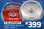 Blaupunkt CD/FM Radio Assorted Colours-Each
