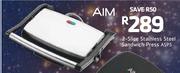 AIM 2-Slice Stainless Steel Sandwich Press ASP5