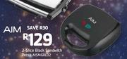 AIM 2-Slice Black Sandwich Press AISMGRL02