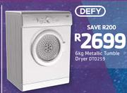 Defy 6Kg Metallic Tumble Dryer DTD259