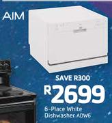 Aim 6 Place White Dishwasher ADW6