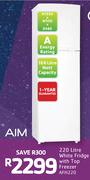 Aim 220Ltr White Fridge With Top Freezer AFH220