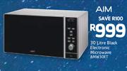AIM 30ltr Black Electronic Microwave AMW30ET