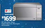 LG 56ltr Silver Mirror Finsish Electronic Microwave MS5643GARS