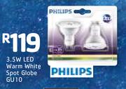 Philips 3.5W LED Warm White Spot Globe GU10