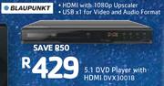 Blaupunkt 5.1 DVD Player With HDMI DVX3001B