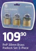 PnP 38mm Brass Padlock Set 3 Piece