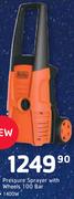 Black & Decker Pressure Sprayer With Wheels 100 Bar 1400W