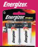 Energizer Max D Batteries-2's Pack
