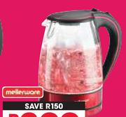Mellerware 1.7Ltr Glass Kettle 22400RDA