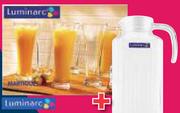 Luminare Martigues Highball Glass Set 6x320ml And Free Quadro Jug 1.7Ltr