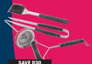 Masterchef Stainless Steel Tongs 39.5cm, Cleaning Brush Or Thermometer-Each