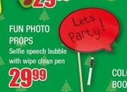 Fun Photo Props Selfie Speech Bubble With Wipe Clean Pen