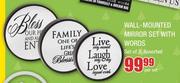 Wall-Mounted Mirror Set With Words Set Of 3-Per Set
