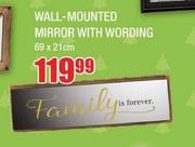 Wall-Mounted Mirror With Wording 69 x 21cm