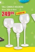 Tall Candle Holders (30cm, 35cm & 40cm) 3 Piece Set