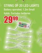 String Of 20 LED Light Battery Operated 1.2m Small Lights 