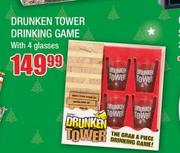Drunken Tower Drinking Game With 4 Glasses