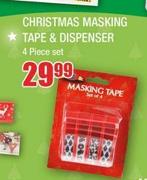 Christmas Masking Tape & Dispenser 4 Piece Set