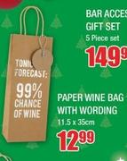 Paper Wine Bag With Wording 11.5 x 35cm