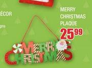 Merry Christmas Plaque