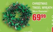 Christmas Tinsel Wreath 38cm Diameter