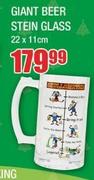 Giant Beer Sten Glass 22 x 11cm