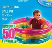 Baby 3-Ring Ball Pit 56 x 25cm With 50 Fun Balls