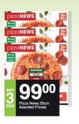 Pizza News 25cm Assorted Pizzas-For 3