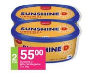 Sunshine D 60% Fat Margarine Tub-2 x 1Kg