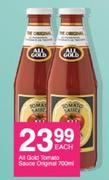 All Gold Tomato Sauce Original-700ml Each