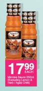 Minnies Sauce (Excluding Lemon & Herb/Aged Chilli)-250ml Each